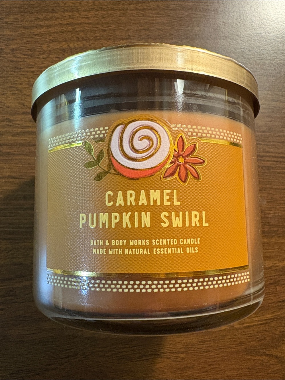 Bath & Body Works Caramel Pumpkin Swirl Scented Candle - Gold, Orange - Picture 1 of 3